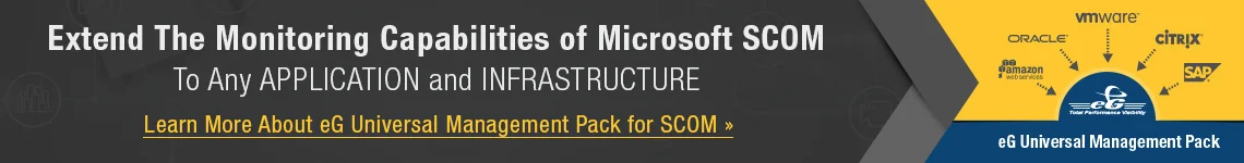 Monitoring with the eG Innovations Universal Management Pack combines allows monitoring of multiple systems